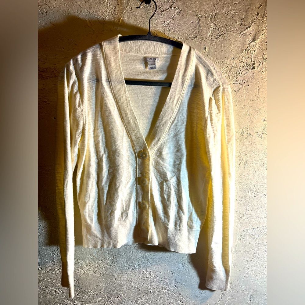 J Crew Cream Button-Up Women's Sweater